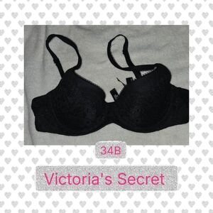 ❤️Victoria's Secret Black Lace Bra Sz 34B